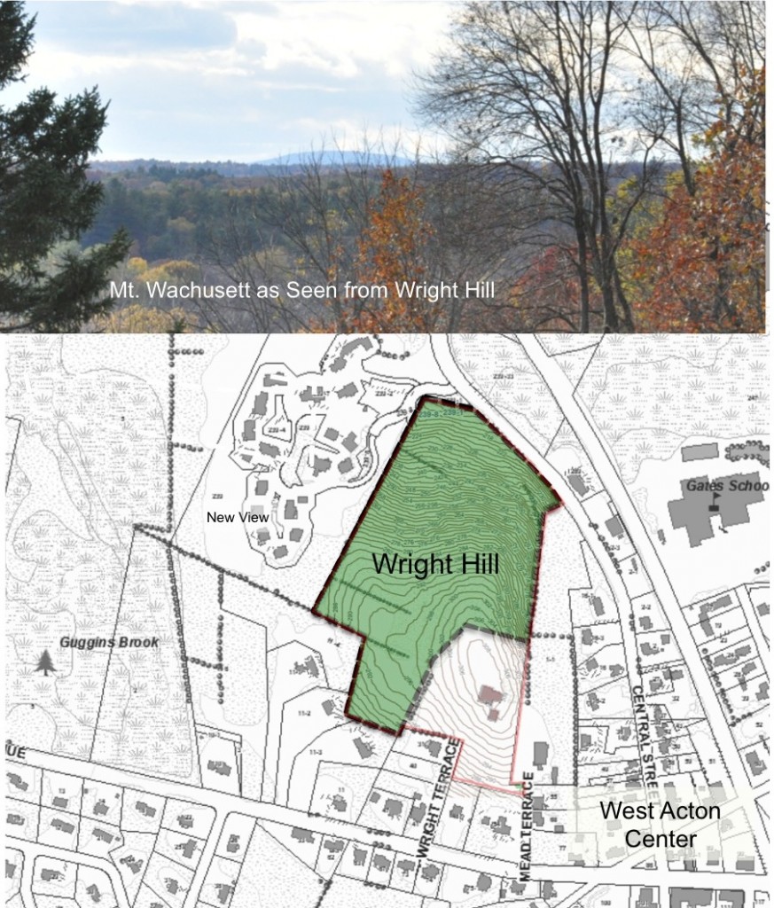 Map and View from Wright Hill Conservation Land